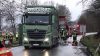 Schweinetransporter verunglückt (Foto: SAT.1 NRW)