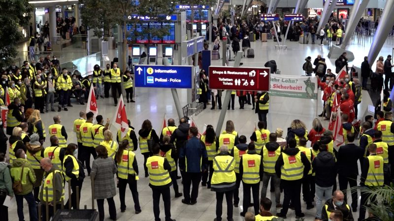 Streik am Flughafen (Foto: SAT.1 NRW)