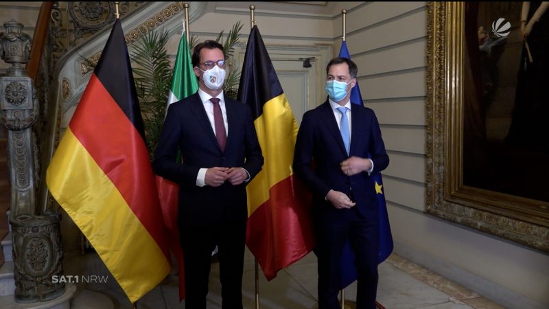 Hendrik Wüst in Belgien (Foto: SAT.1 NRW)