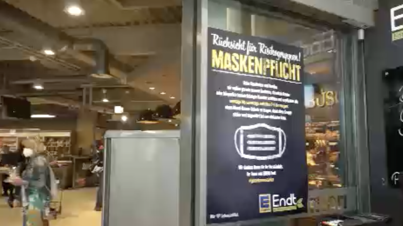 Besondere Maskenpflicht in Supermarkt (Foto: SAT.1 NRW)