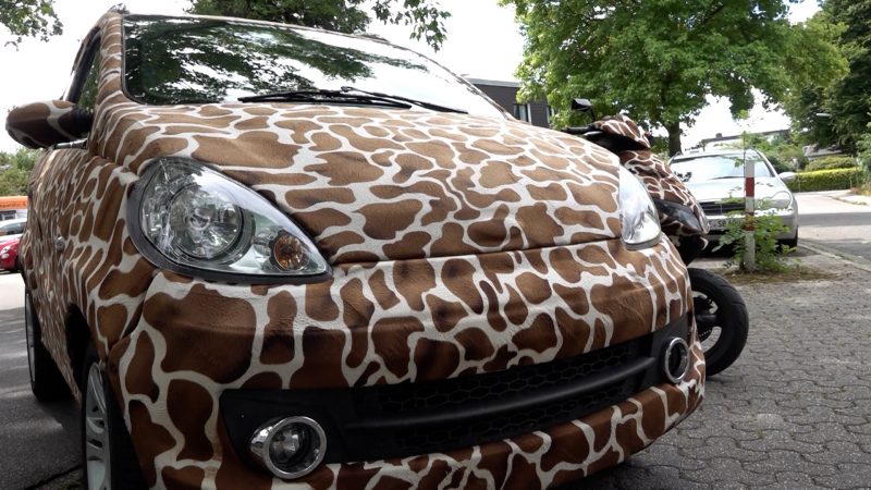 Kurioses Giraffen-Auto sorgt für Furore (Foto: SAT.1 NRW)
