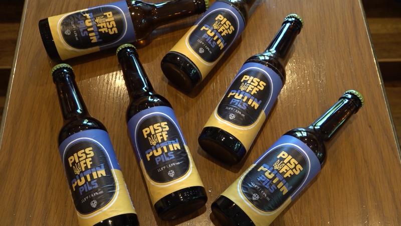 Anti-Putin Bier aus Dortmund (Foto: SAT.1 NRW)