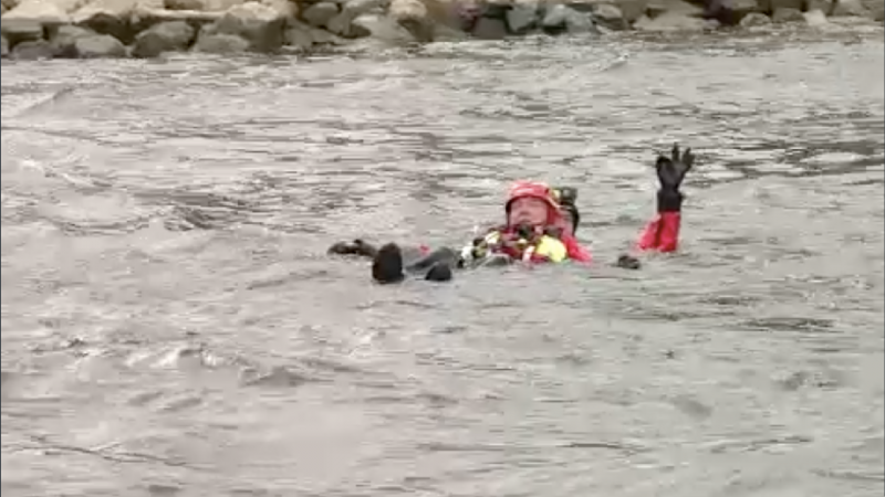 Feuerwehr übt Rhein-Rettung (Foto: SAT.1 NRW)