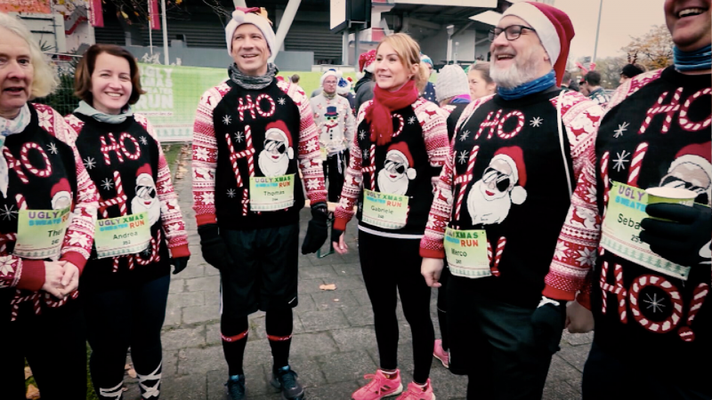 Ugly-Christmas-Sweater-Run in Leverkusen (Foto: SAT.1 NRW)