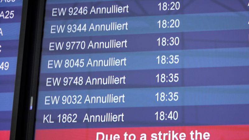 Streik an Flughafen in Düsseldorf (Foto: SAT.1 NRW)