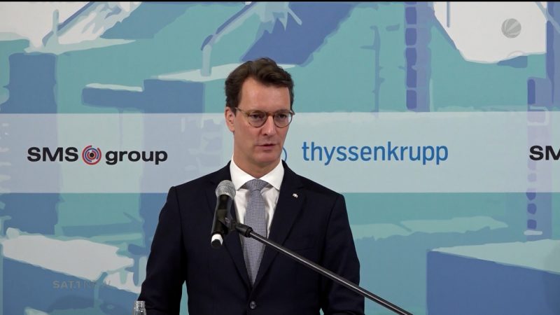 Hendrik Wüst bei ThyssenKrupp (Foto: SAT.1 NRW)