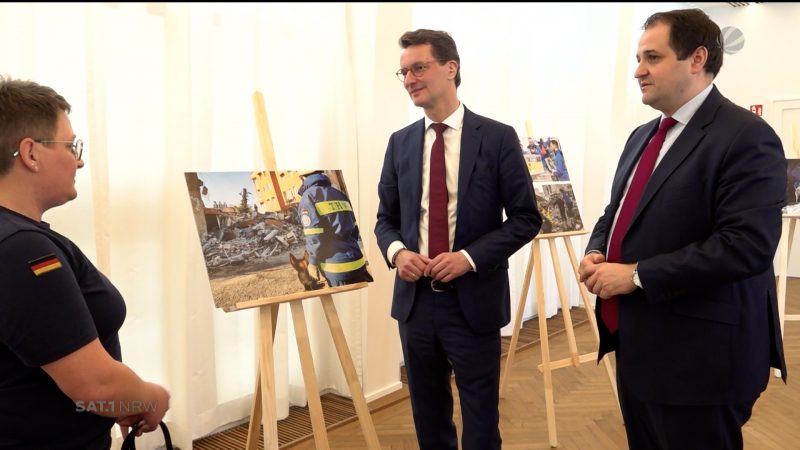 Wüst bedankt sich bei Erdbeben-Helfern (Foto: SAT.1 NRW)