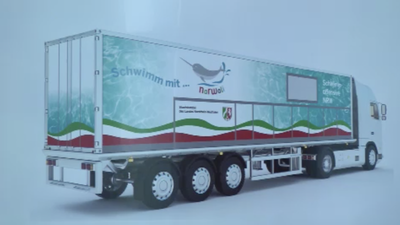 Container mit Schwimmbecken vorgestellt (Foto: SAT.1 NRW)