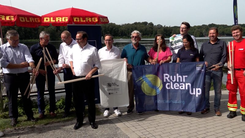 Ruhrcleanup - Ehrenämtler sammeln Müll (Foto: SAT.1 NRW)