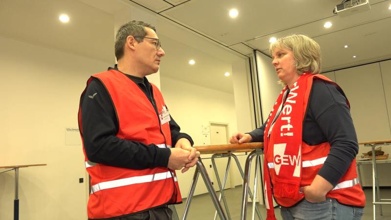 Warnstreiks für bessere Bezahlung nicht verbeamteter Lehrkräfte (Foto: SAT.1 NRW)