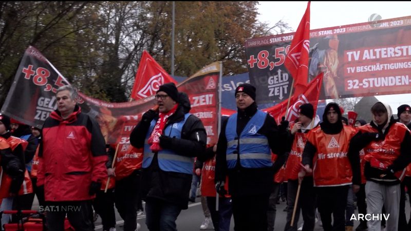 Streiks in der Stahlindustrie (Foto: SAT.1 NRW)