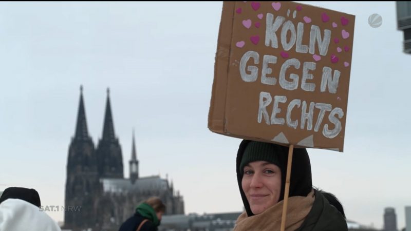 Demo gegen Rechts in Köln (Foto: SAT.1 NRW)