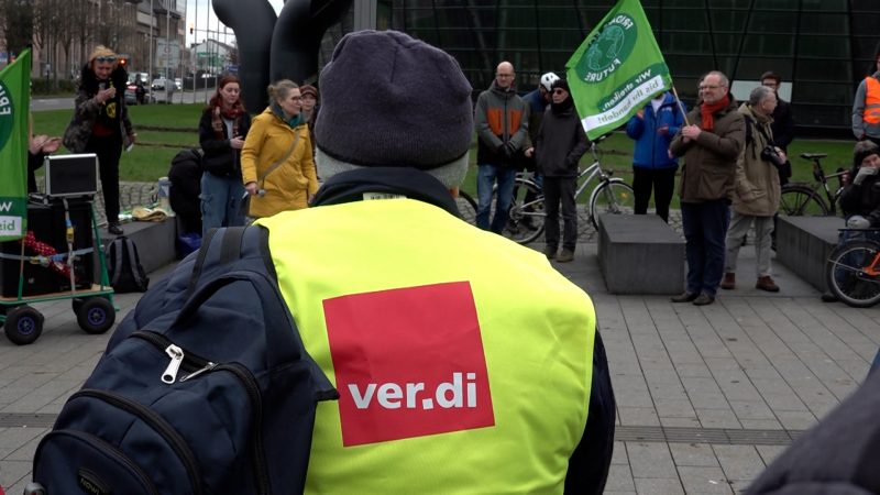 Doppelstreik von Ver.di und Fridays for Future (Foto: SAT.1 NRW)