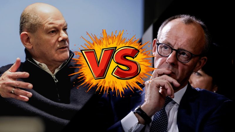 Merz vs. Scholz im Wahlkampf-Endspurt (Foto: SAT.1 NRW)