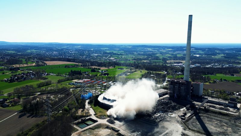 Kraftwerksprengung in Ibbenbüren (Foto: SAT.1 NRW)
