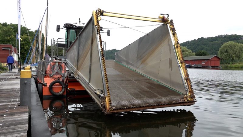 Mähboot gegen Pflanzen-Chaos auf dem Kemnader See (Foto: SAT.1 NRW)