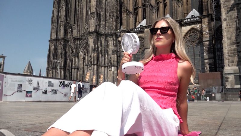 NRW schwitzt: Hitzetag am Kölner Dom (Foto: SAT.1 NRW)