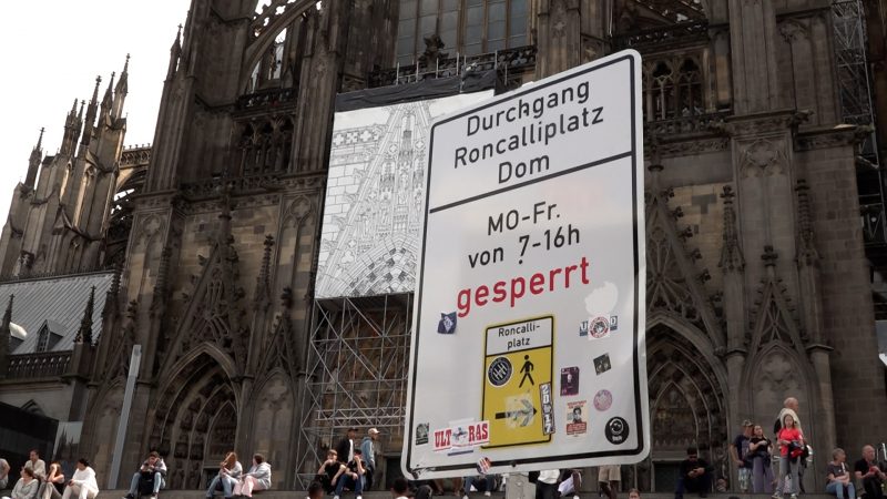 Teil der Domplatte gesperrt (Foto: SAT.1 NRW)