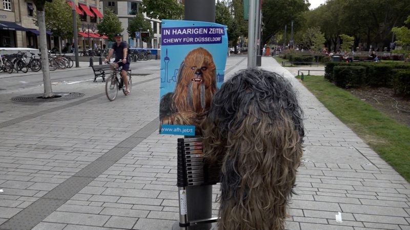 Chewbacca mischt Düsseldorfer Wahlkampf auf (Foto: SAT.1 NRW)