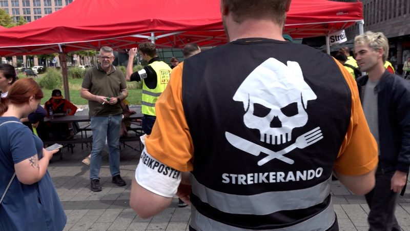 72-Stunden-Streik bei Lieferando startet in Dortmund (Foto: SAT.1 NRW)