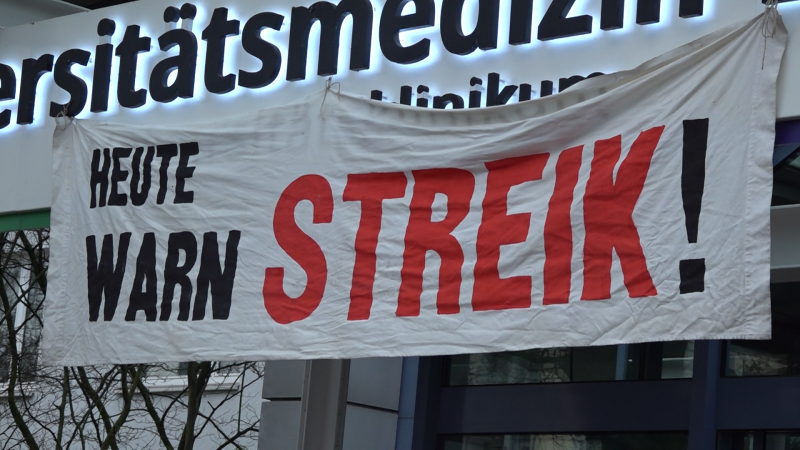 Warnstreiks an Unikliniken (Foto: SAT.1 NRW)