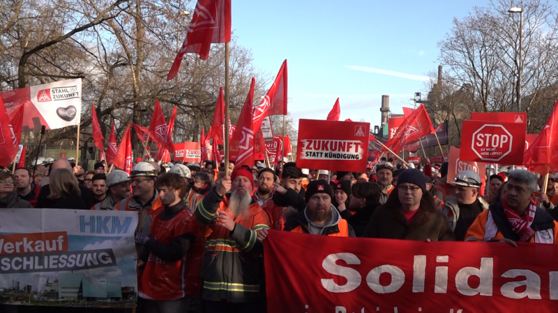 Warnstreik bei HKM – Tausende Jobs in Duisburg bedroht (Foto: SAT.1 NRW)